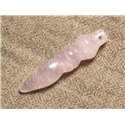 1pc - Perle Pendentif Pendule egyptien Thot gravé Pierre 46mm Quartz Rose - 4558550010292