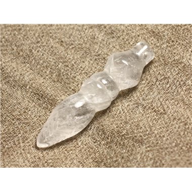 1pc - Pendentif Pendule égyptien Thot Cristal Quartz Gravé 46mm   4558550010315
