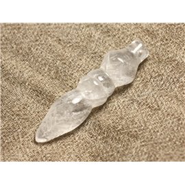 1 Stück - Anhänger Ägyptisches Pendel Thoth Gravierter Stein 46mm Quarz Bergkristall - 4558550010315