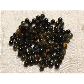 20pc - Stone Beads - Falcon Eye and Tiger Balls 3mm 4558550010537