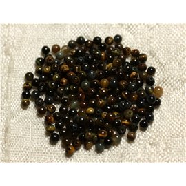 30pc - Stone Beads - Tiger Eye and Falcon Balls 2mm 4558550010544 