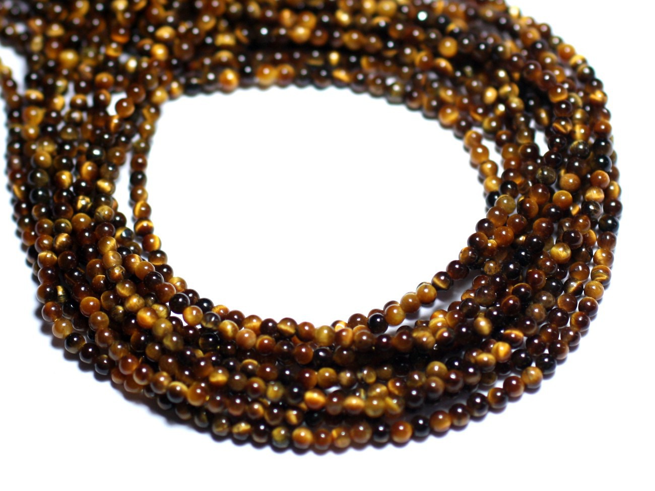 30pc - Perles de Pierre - Oeil de Tigre Boules 2mm   4558550010551 