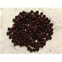 30pc - Perles Pierre - Oeil Tigre Rouge Taureau Boules 2mm - 4558550010568