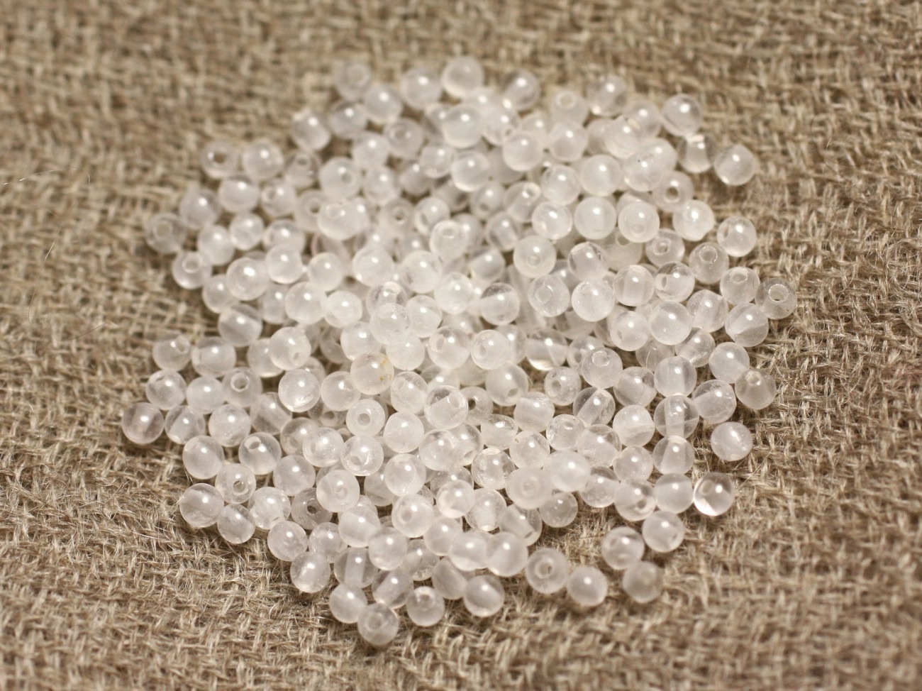 40pc - Perles de Pierre - Jade Blanche Boules 2mm   4558550010605