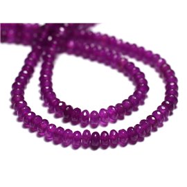 30pc - Cuentas de piedra - Rondelles facetados de jade 4x2mm violeta rosa fucsia magenta - 4558550010698 
