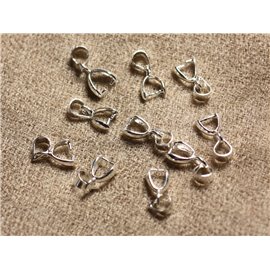 10pc - Rhodium plated quality Silver Plated Metal 15x3mm 4558550010704 