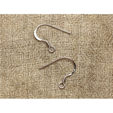 1paire - Crochets Boucles d'Oreilles Argent 925 Plaqué Or Blanc 17x16mm   4558550010735