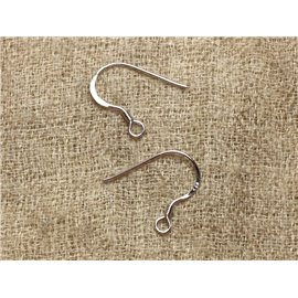 1paire - Crochets Boucles d'Oreilles Argent 925 Plaqué Or Blanc 17x16mm   4558550010735