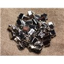 10pc - Embouts Griffe métal argenté qualité Rhodium 7x5mm   4558550010759