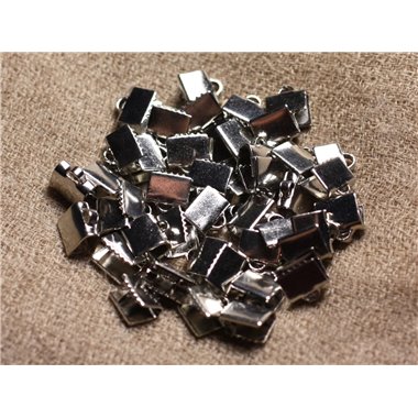 10pc - Embouts Griffe métal argenté qualité Rhodium 7x5mm   4558550010759