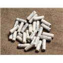 6pc - Perles de Pierre - Howlite Colonnes Tubes 13x4mm - 4558550010803 