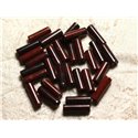 5pc - Perles de Pierre - Jaspe Rouge Poppy Colonnes Tubes 13x4mm   4558550010810