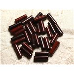 5pc - Perles de Pierre - Jaspe Rouge Poppy Colonnes Tubes 13x4mm - 4558550010810