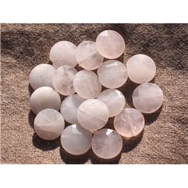 2pc - Stone Beads - Rose Quartz Faceted Palets 15mm 4558550010889