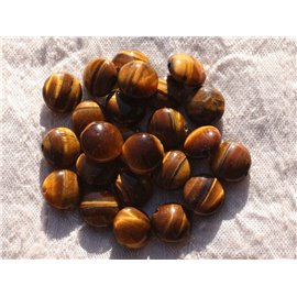 4pc - Stone Beads - Tiger Eye Palets 10mm 4558550010896