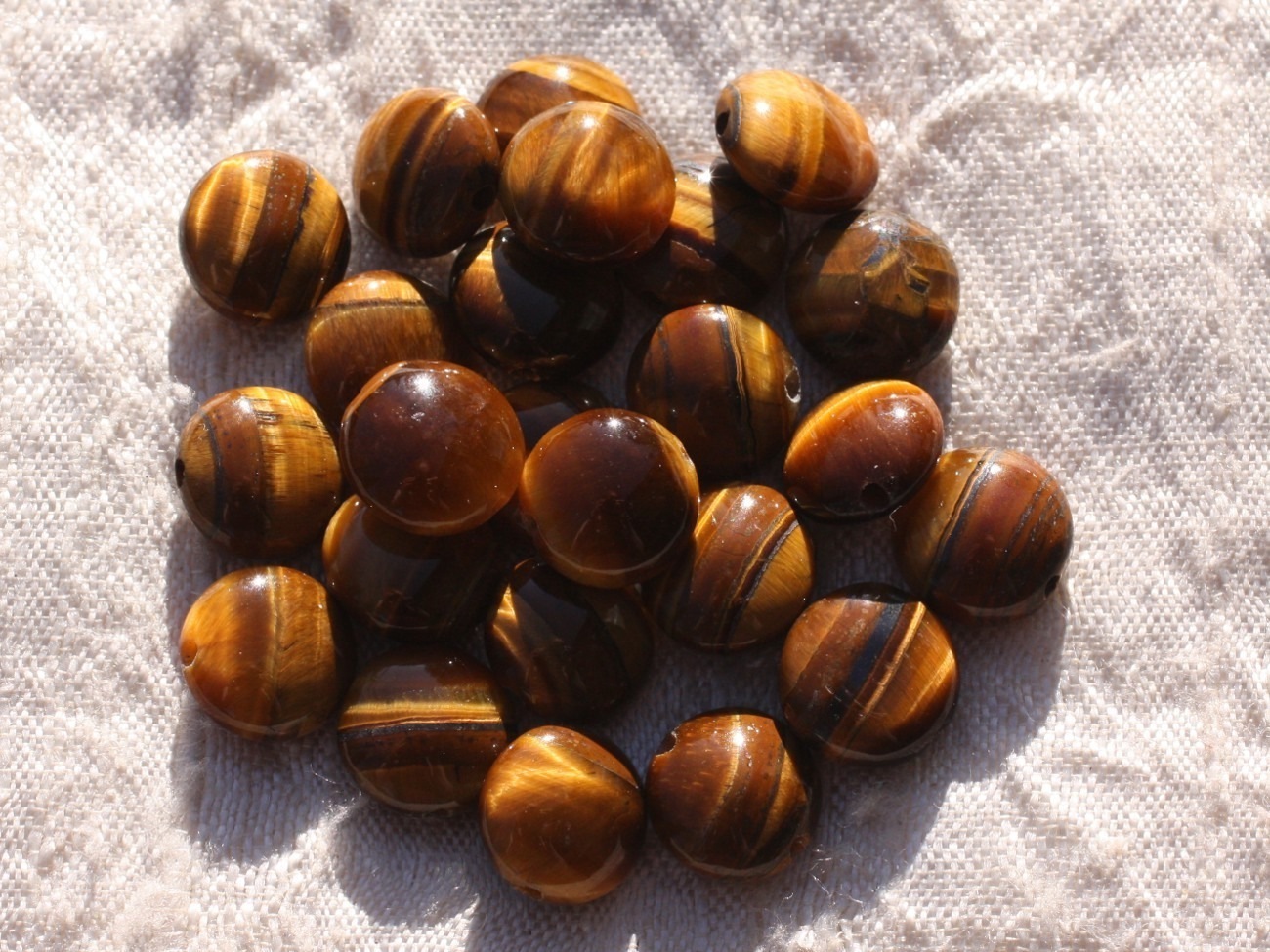 4pc - Perles de Pierre - Oeil de Tigre Palets 10mm   4558550010896