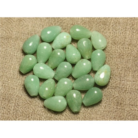 4pc - Perles de Pierre - Aventurine Verte Gouttes 12x8mm   4558550022844