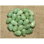 4pc - Perles de Pierre - Aventurine Verte Gouttes 12x8mm   4558550022844