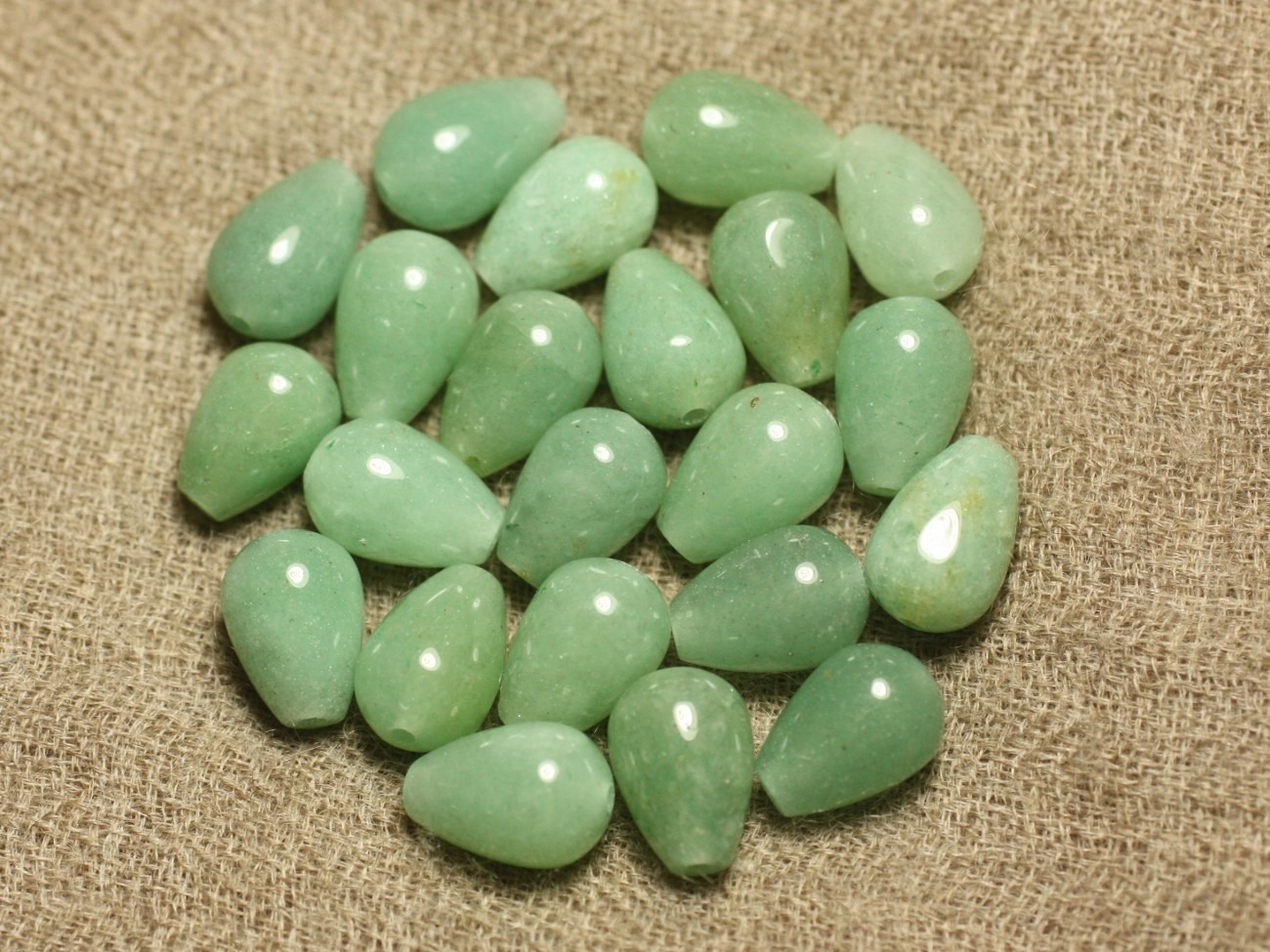 4pc - Perles de Pierre - Aventurine Verte Gouttes 12x8mm   4558550022844
