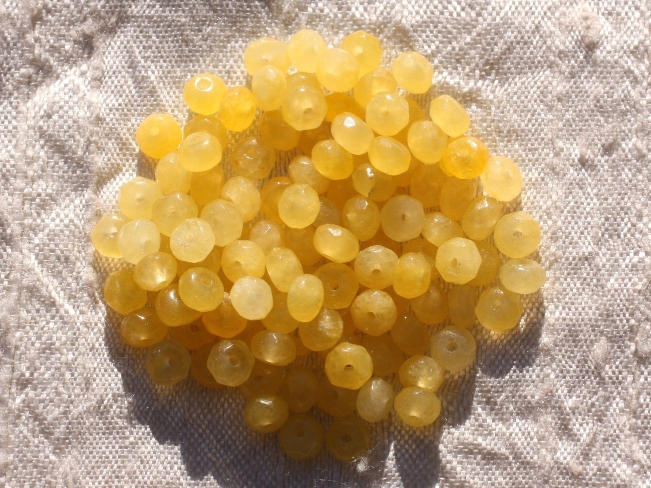 10pc - Perles de Pierre - Jade Rondelles Facettées 5x3mm Jaune - 4558550011015