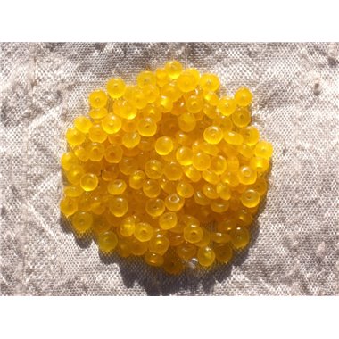 30pc - Perles de Pierre - Jade Rondelles Facettées 4x2mm jaune - 4558550011077 