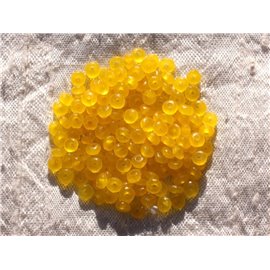 30pc - Cuentas de piedra - Rondelles facetados de jade 4x2mm amarillo - 4558550011077 