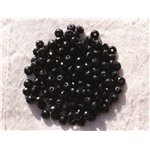 30pc - Perles de Pierre - Jade Rondelles Facettées 4x2mm Noir - 4558550011091 