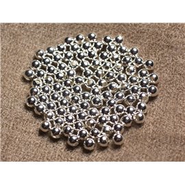 20pc - Cuentas de metal bañadas en plata de rodio Bolas de 4 mm 4558550011138