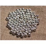 20pc - Perles Métal Argenté Rhodium Boules 4mm   4558550011138