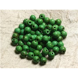 40pc - Cuentas Turquesa Sintéticas Bolas de 6mm Verde n ° 2 4558550029393 