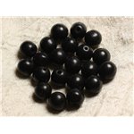10pc - Perles Turquoise Synthèse Boules 10mm Noir   4558550011169