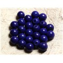 10pc - Perles Turquoise Synthèse Boules 10mm Bleu nuit  4558550011176 