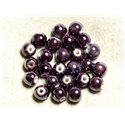 10pc - Perles Porcelaine Céramique Boules 8mm Violet   4558550011374