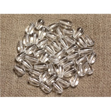 4pc - Perles de Pierre -  Cristal de Roche Quartz Gouttes Rondes 8-9mm  4558550015037