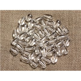 4pc - Stone Beads - Rock Crystal Quartz Round Drops 8-9mm 4558550015037