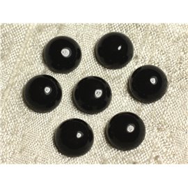 1pc - Cabochon in pietra - Agata nera rotonda 10mm 4558550011442