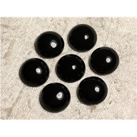 1pc - Cabochon in pietra - Agata nera rotonda 15mm 4558550011459
