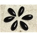 1pc - Cabochon Pierre - Agate noire Goutte 15x7mm - 4558550011473