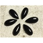 1pc - Cabochon de Pierre - Agate noire Goutte 15 x 7mm   4558550011473