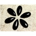 1pc - Cabochon de Pierre - Agate noire Goutte 25x12mm   4558550011480