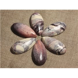 1pc - Cabochon in pietra - Goccia in porcellana Jasper 40x20mm 4558550011510