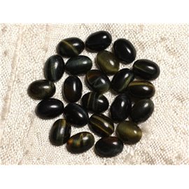 2pc - Cabochon de Pierre - Oeil de Tigre et Faucon Ovale 8x6mm - 4558550011565  2pc - Cabochon de Pierre - Oeil de Tigre et Faucon Ovale 8x6mm - 4558550011565