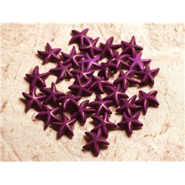 20pc - Synthetic Turquoise Starfish Beads 14x6mm Purple 4558550011886