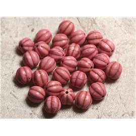 20st - Synthetische Turkoois Kralen Bloem Ballen 9-10mm Licht Roze 4558550011947