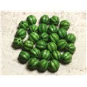 20pc - Perles Turquoise synthèse Boules Fleurs 9-10mm Vert   4558550011954