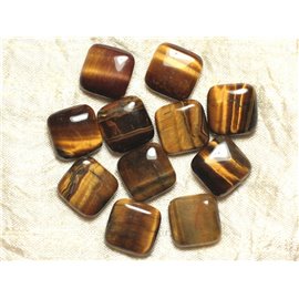 1pc - Stone Bead - Tiger Eye Diamond 19x15mm 4558550012203