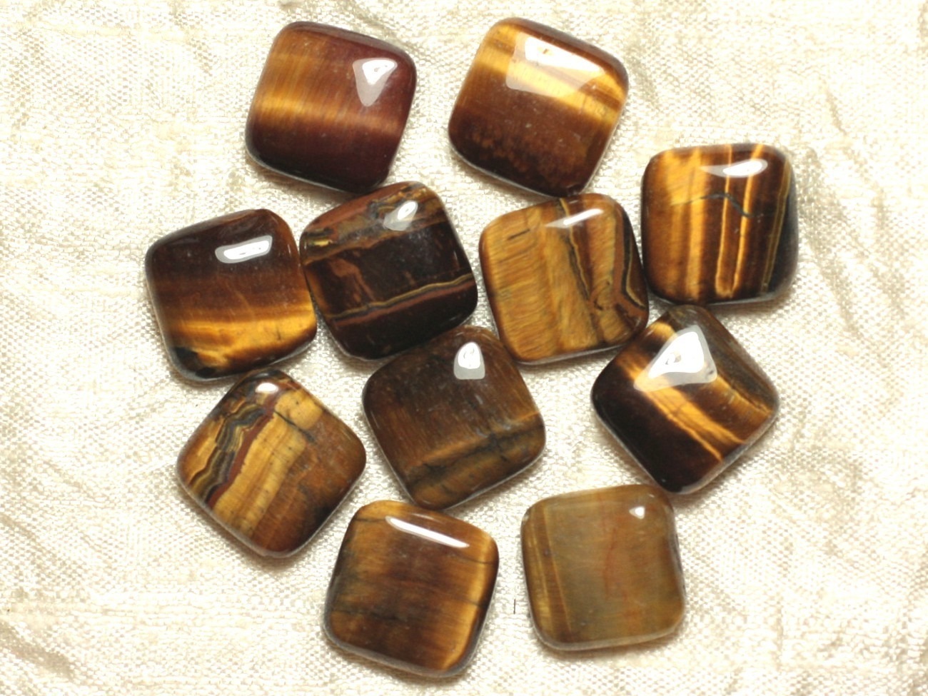 1pc - Perle de Pierre - Oeil de Tigre Losange 19x15mm   4558550012203
