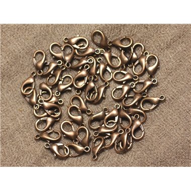 100pc - Fermoirs Mousquetons 12mm Métal Cuivre Qualité   4558550012210 