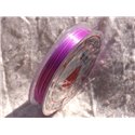 Bobine 10 metres env - Fil Elastique Fibre 0.8-1mm Violet rose mauve Orchidée - 4558550012319