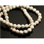 4pc - Perles de Pierre - Magnésite Boules 14mm Blanc Crème Ivoire  4558550000583 